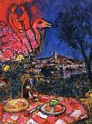 Laid Table with View of Saint-Paul de Vance by Marc Chagall
